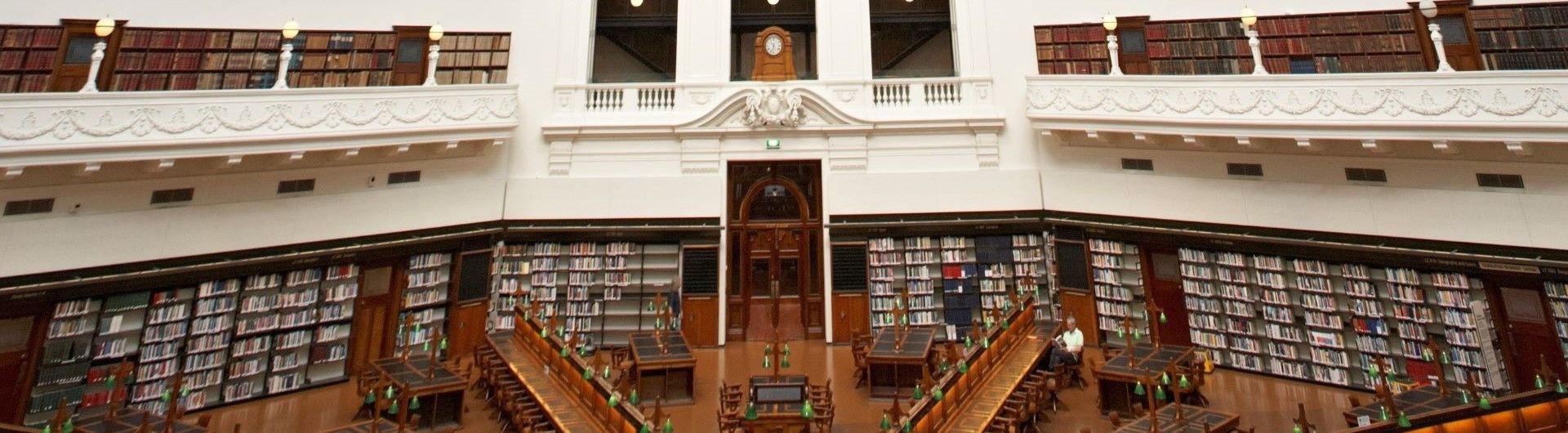 The grand interior of the State Library Victoria.