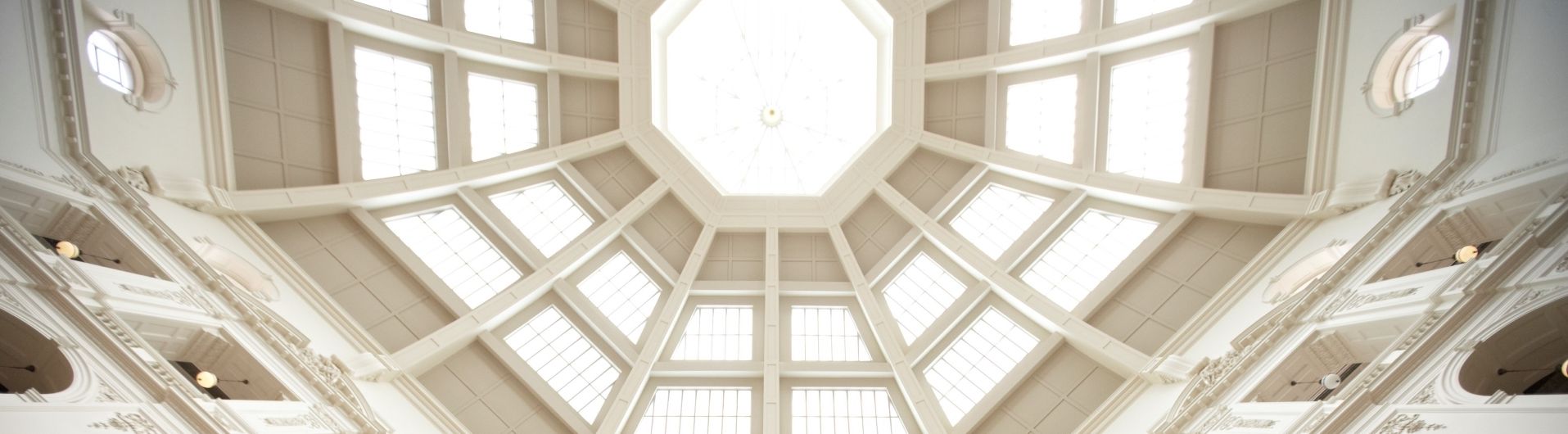 A photo of the grand State Library Victoria ceiling.